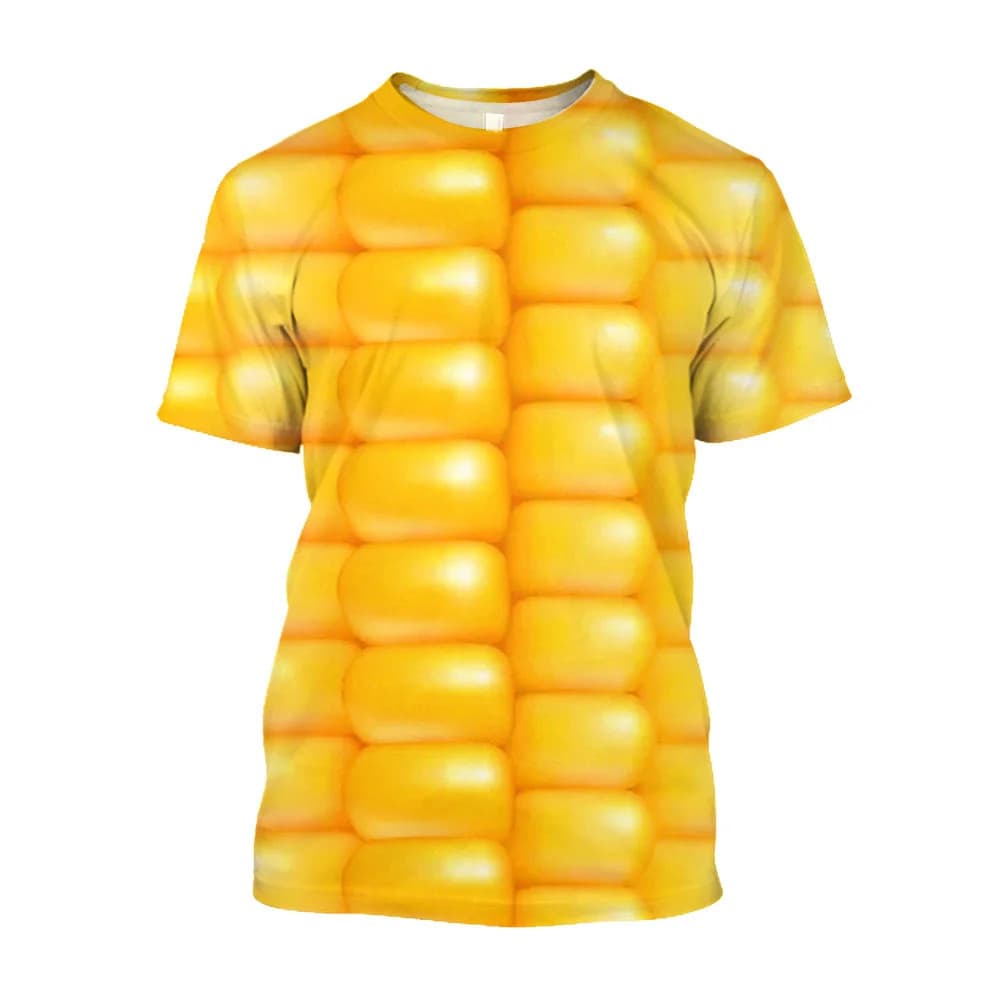 Doce Milho Trigo Gráfico T Camisa Para Roupas Masculinas Engraçado Crianças Manga Curta Camiseta Casual Femininas Moda C