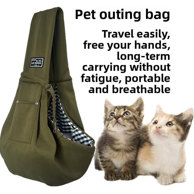 W Workwear Tecido Pet Messenger Bolsa Forro Xadrez Bolsa Portátil Gato Casual Bolso Portátil