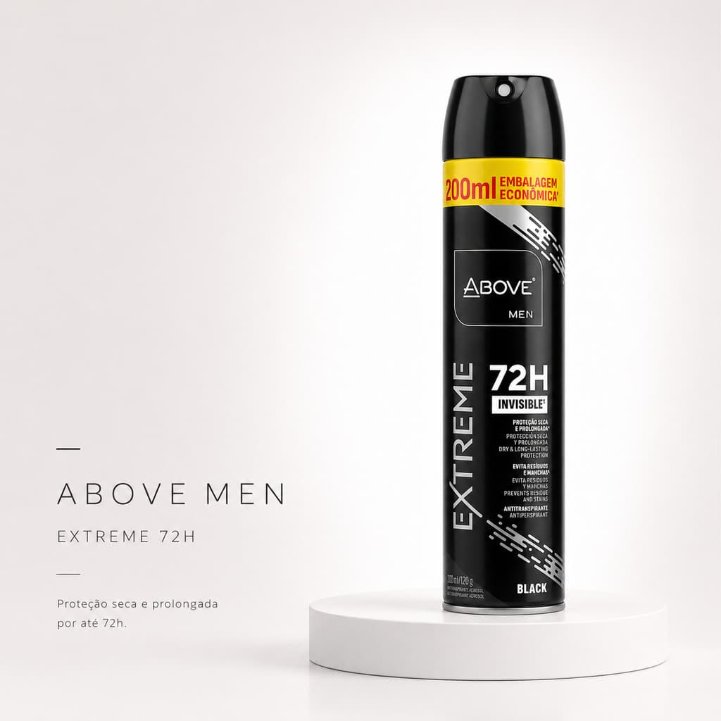 Above Men Extreme Black Invisible 72h Antitranspirante Aerosol 200ml