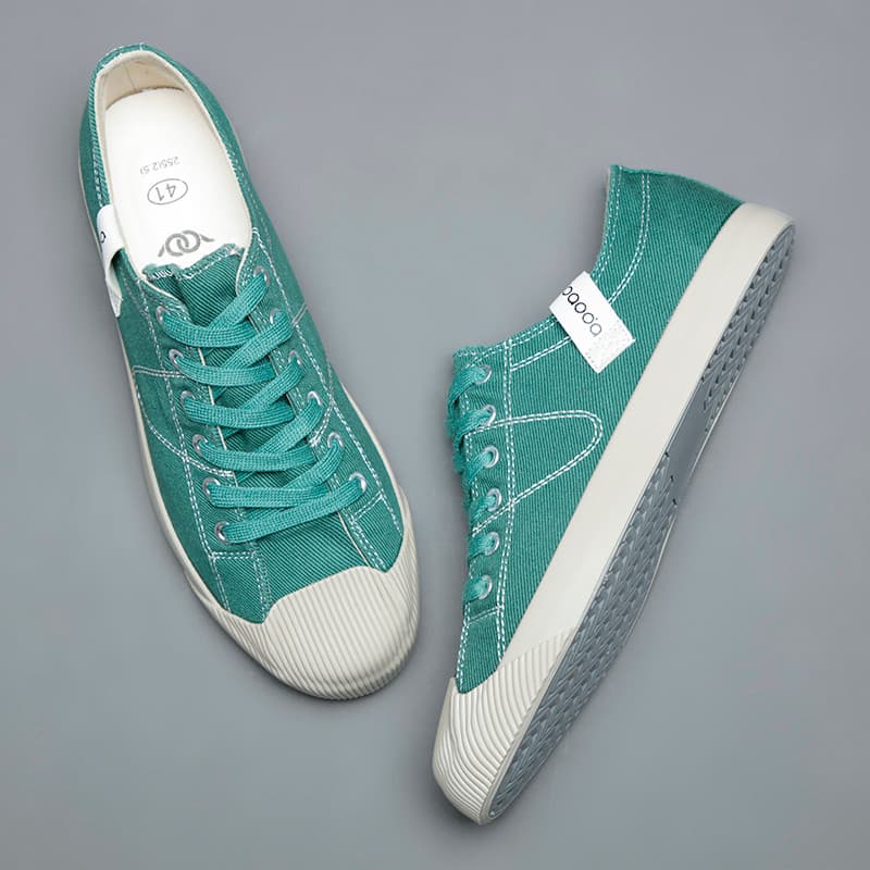 Sapatos masculinos 2026 primavera versão coreana na moda respirável sapatos de lona All-Match tênis de cano baixo desodo