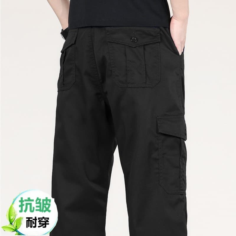 Macacão de verão masculino Multi-saco solto em linha reta calças casuais calças de trabalho calças de trabalho calças de
