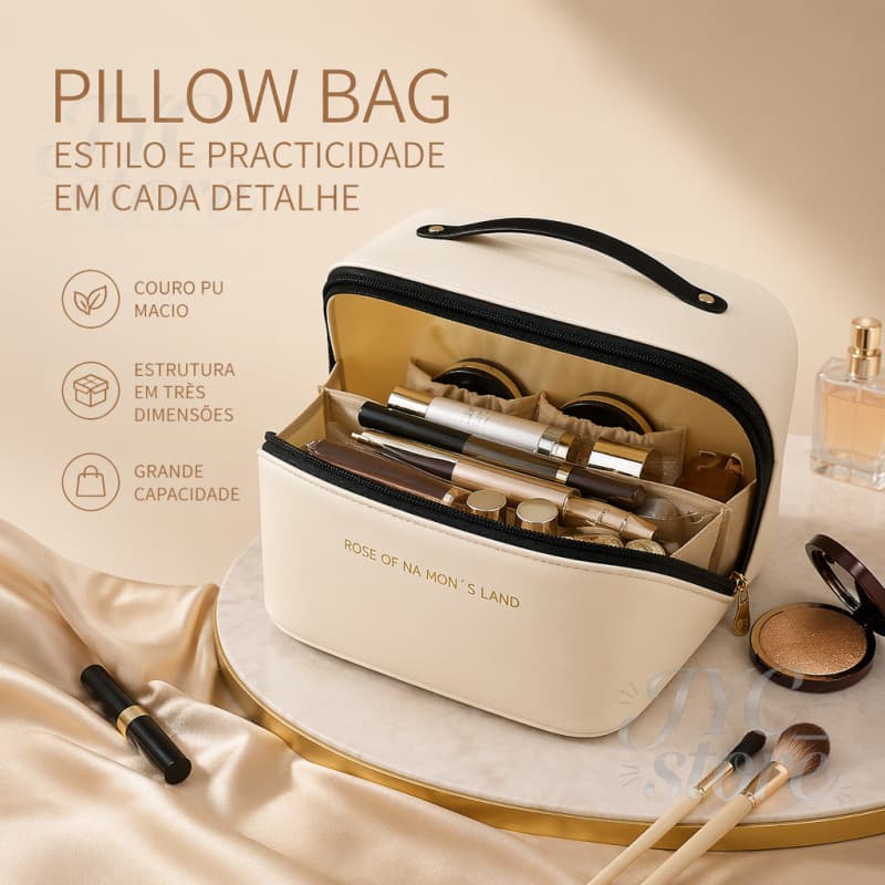 Necessaire Feminino Cosmético De Couro PU De Grande Capacidade Em Alta Qualidade