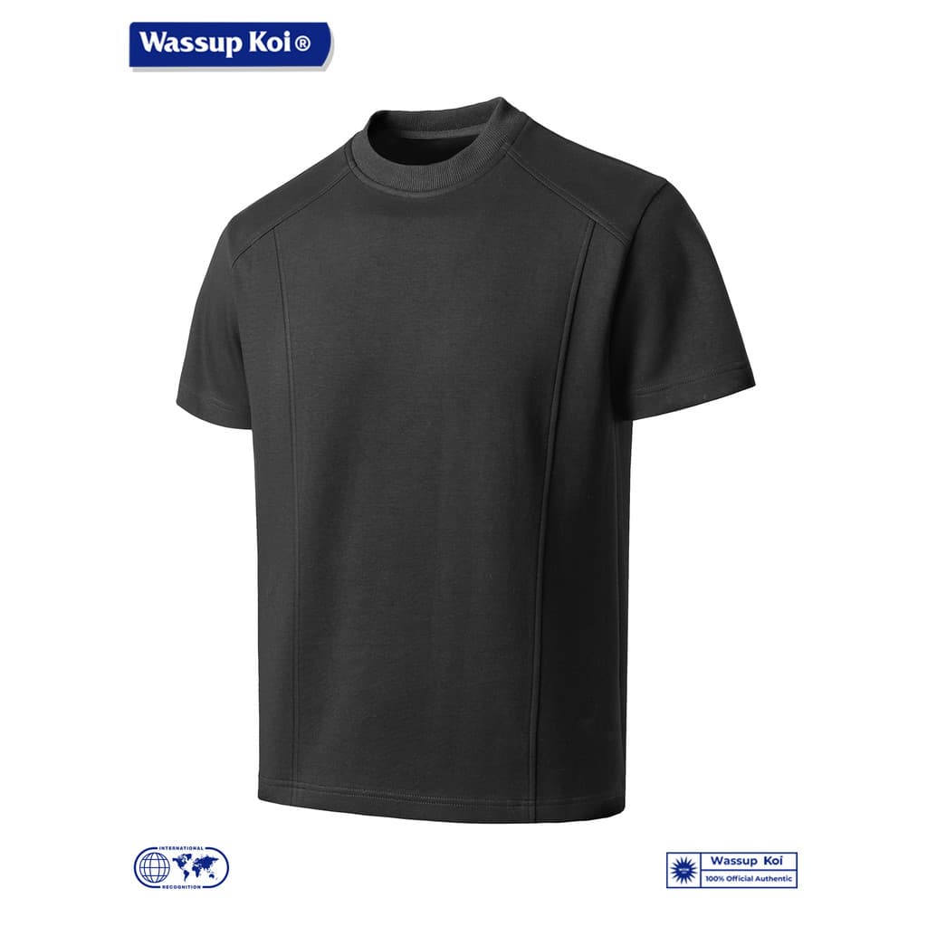 WASSUP KOI American Simples Gola Redonda Camiseta de Manga Curta Masculina Verão Solta Casual All-Match Top de Meia Mang