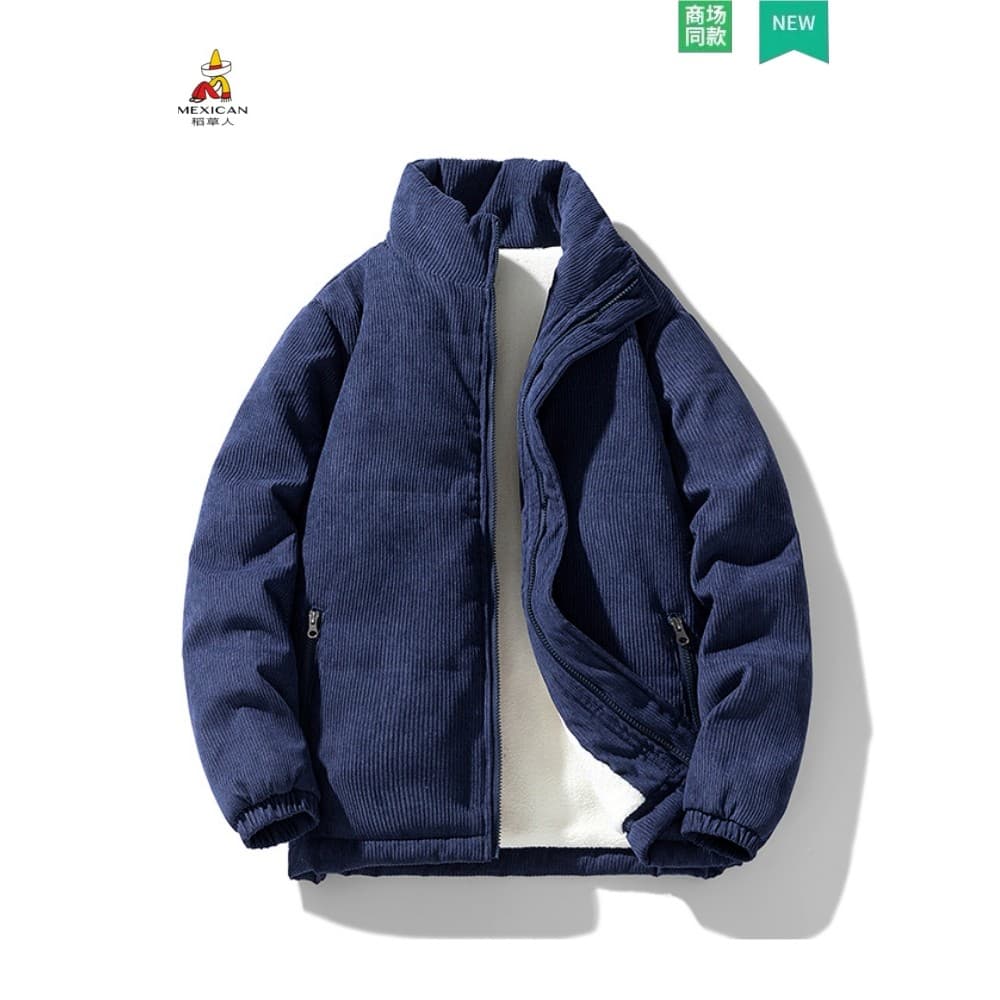 Jaqueta acolchoada de veludo espantalho 2025 Novo estilo jaqueta de inverno estilo masculino forro de lã jaqueta acolcho