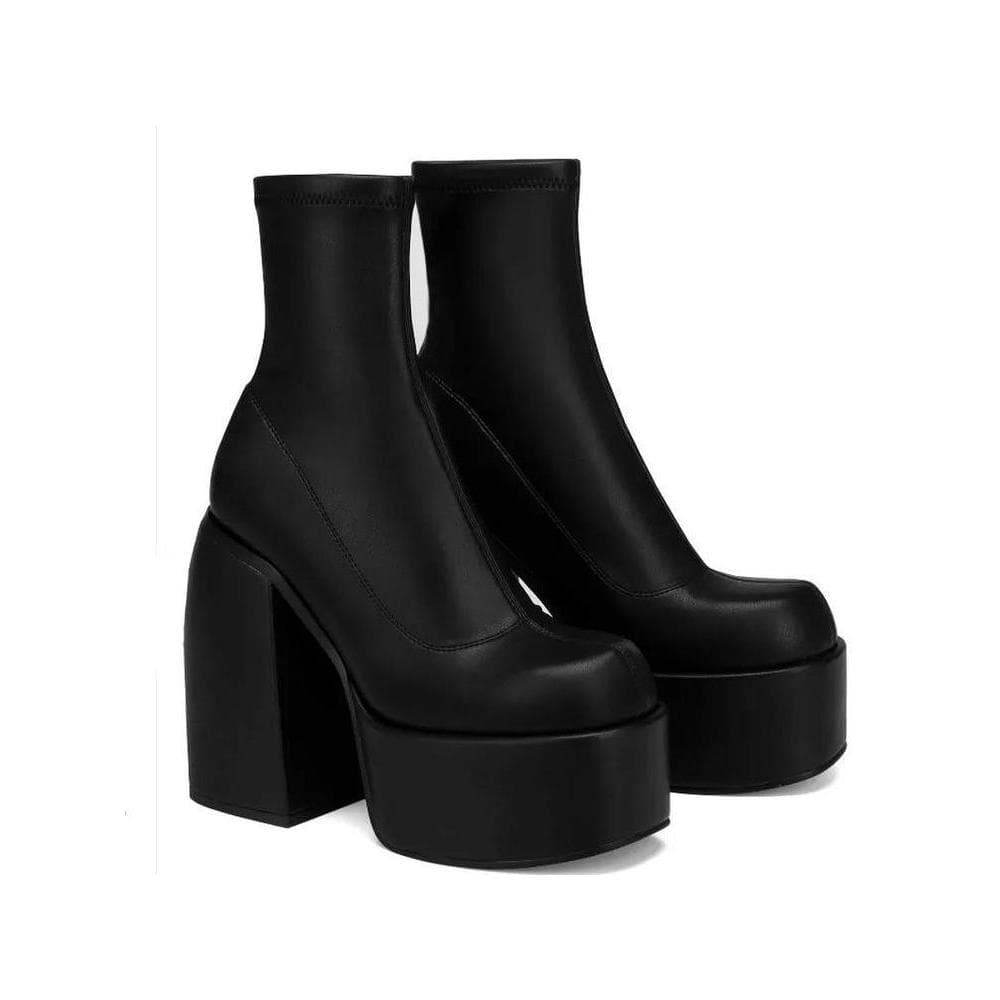 Sapatos femininos sapatos femininos salto grosso primavera outono Denim botas de salto alto fosco fogão botas elásticas