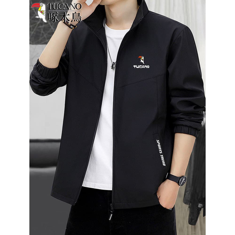 Woodpecker jaqueta masculina primavera outono novo estilo gola jaqueta Casual de meia-idade juventude moda tendência All