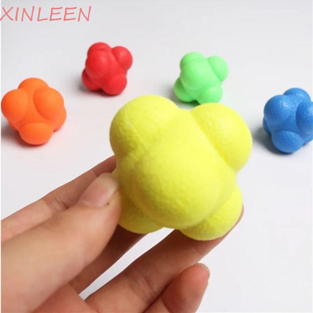 Bola de Reação Hexagonal Shinle En, Silicone Interativo, Coordenação de Velocidade, Reação 2E1Y