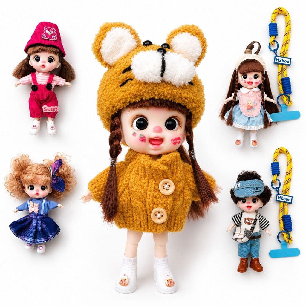 Chaveiro de Boneca de Vinil Genuína de 15cm, Brinquedo Fashion, Presente para Meninas