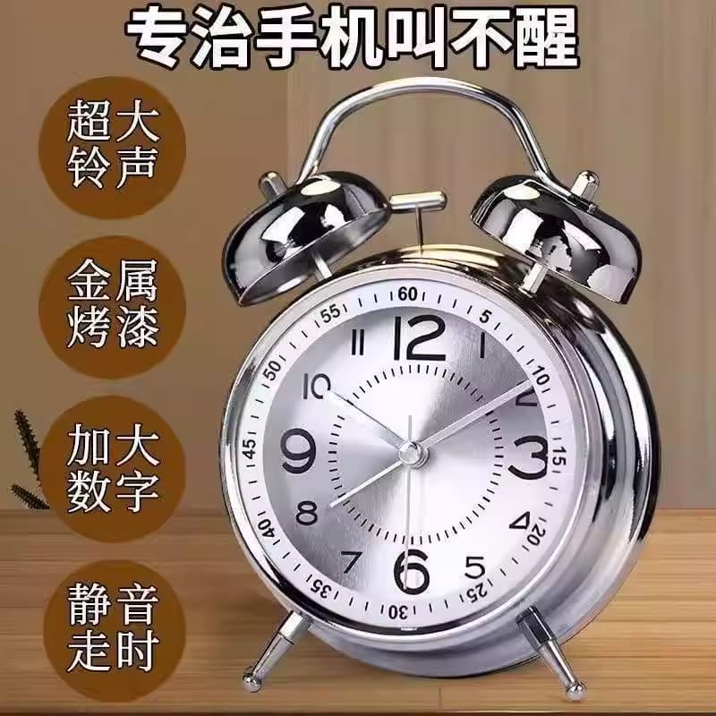 Despertador estudante dedicado Super alto 2026 novo estilo silencioso luminoso Metal sino recarregável acordar ferrament