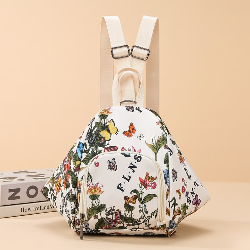 Mochila 2025 novo estilo versão coreana All-Match na moda impressão de náilon multifuncional pequena mochila saco moda C