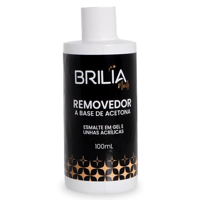Removedor À Base De Acetona Brilia Nails 100ml Remove Alongamento Acrílico Esmaltação Gel Blindagem