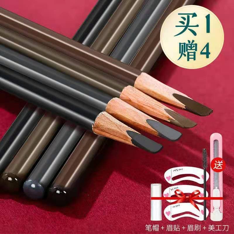 Xiaohongshu Push Knife Afiar Lápis de Sobrancelha À Prova D 'Água À Prova de Suor Não-Take-Off Natural Makeup Artist Bla