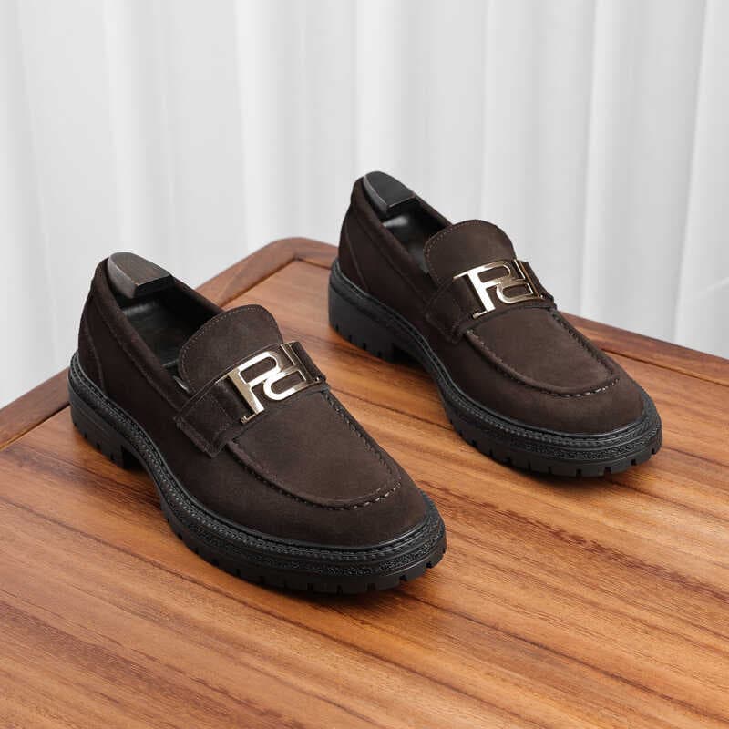 Sapatos masculinos aumentados novo estilo primavera Nubuck mocassins de couro masculino sola macia confortável Casual pr