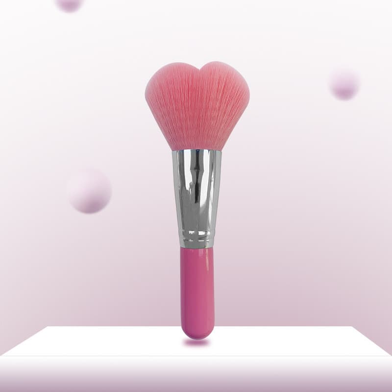 Estoque pronto Pincel de maquiagem rosa em formato de coração Pincel de pó solto Pincel de Blush Pincel de contorno Pinc