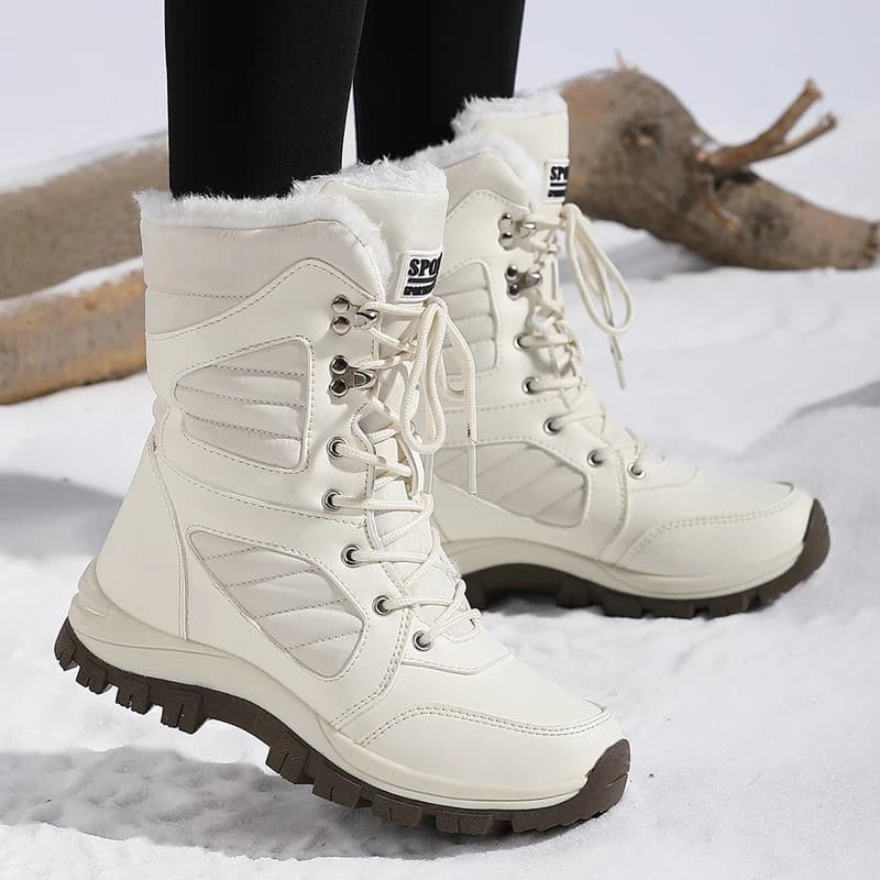 Botas de Neve Femininas de Inverno, Cano Alto, Impermeáveis, Botas de Tornozelo, Botas de Caminhada para Neve, Quentes e