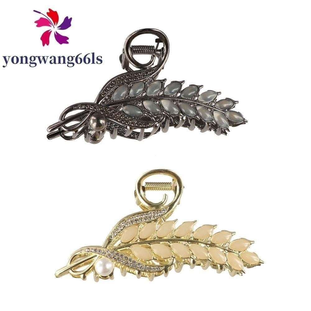 YONGWANG Garra De Cabelo Com Orelha De Trigo , Pedra De Olho De Gato Pérolas , Grampos Doces , Joias Da Moda , Clipe De