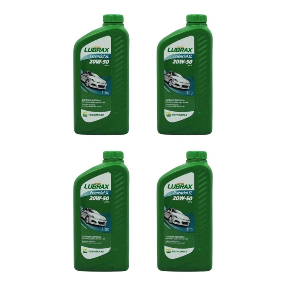 Kit 4 óleos Motor 20w50 Mineral Lubrax Essencial Api Sl 1 Litro