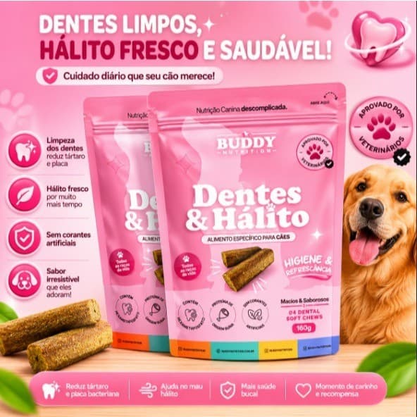Kit 2x Petisco Dental para Cachorro | Limpa os Dentes e Combate Mau Hálito