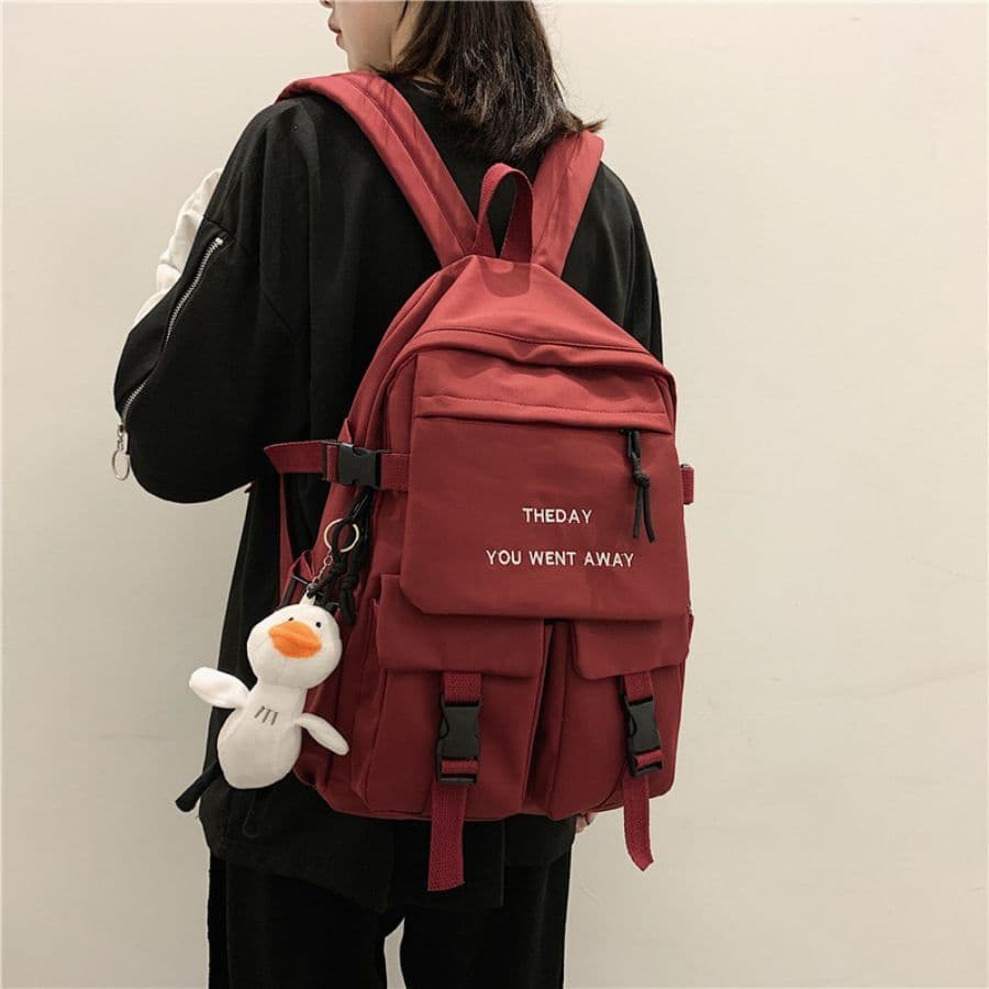 Mochila feminina grande Nylon impermeável escolar faculdade Sem Pingente