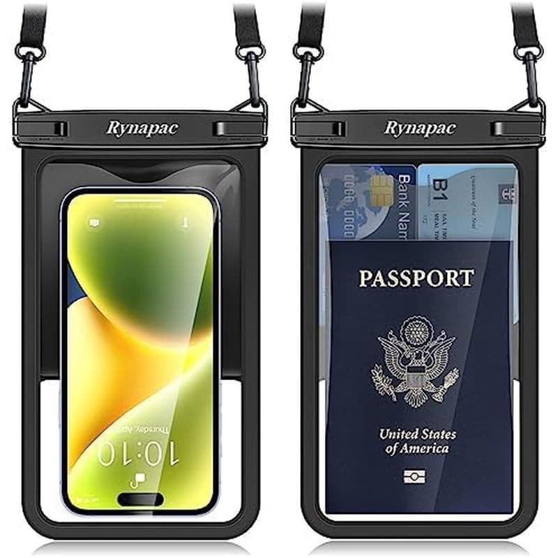 Rynapac Grande Bolsa De Telefone À Prova D'água [Até 10 "]-2 Pacotes De Capa IPX8 Para iPhone 17 16 15 Pro Max Galaxy S2
