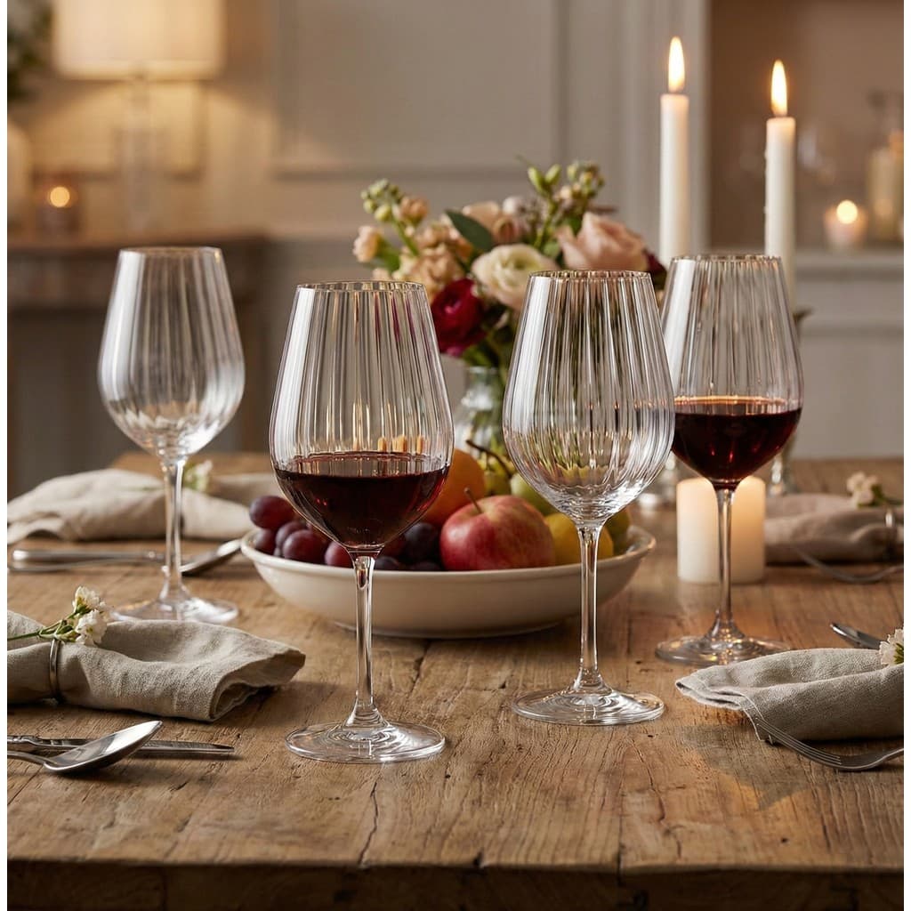 Kit 4 Taças de Vinho Bohemia Royal Waterfall 400ml Cristal