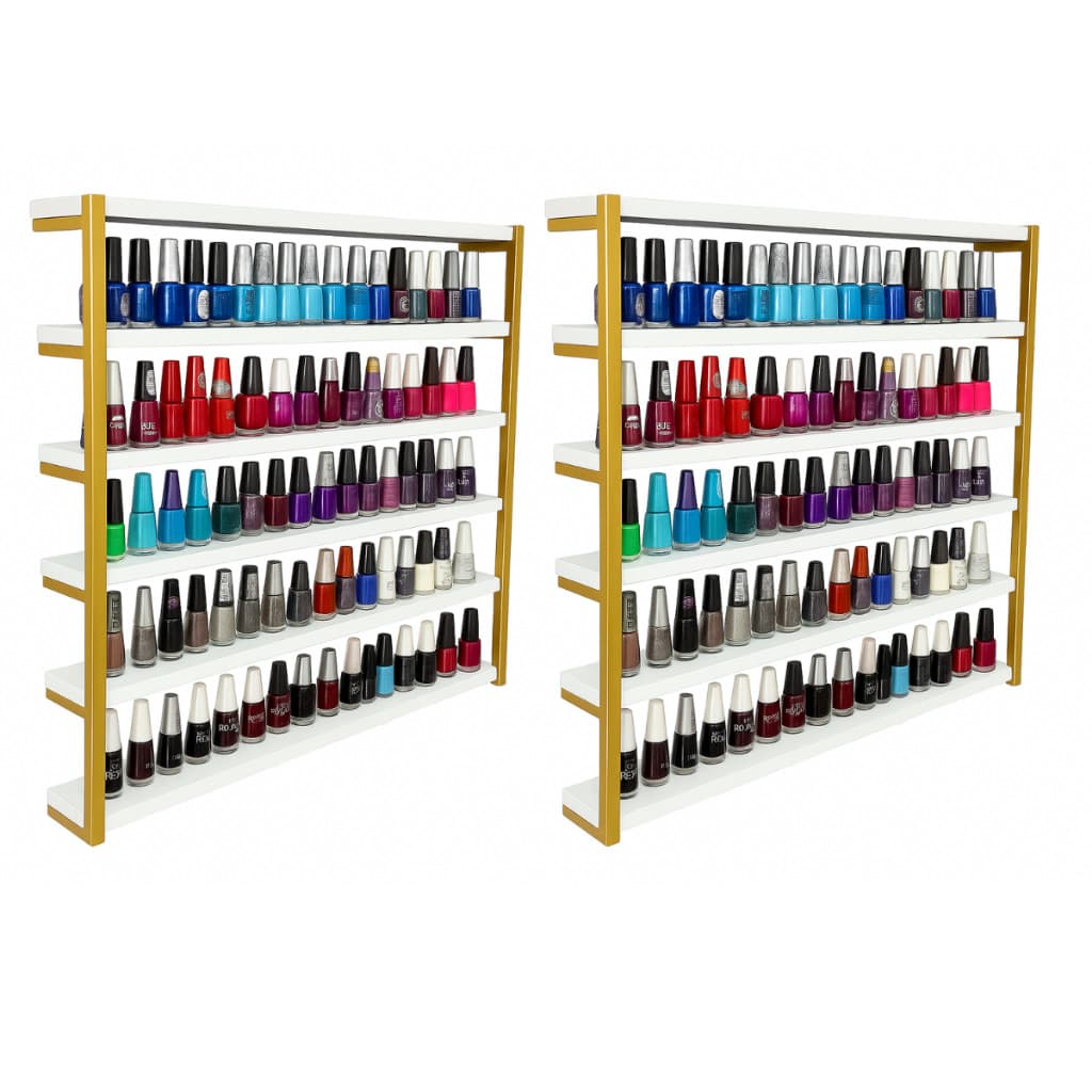 Kit 2 Nicho Expositor de Esmaltes Manicure 5 Cores- Modelo Industrial