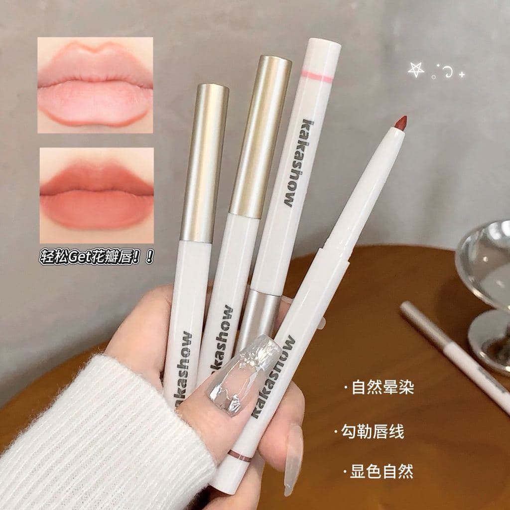 Kakashow delineador labial tridimensional em forma de lábio fosco contorno suave delineador labial Natural de longa dura