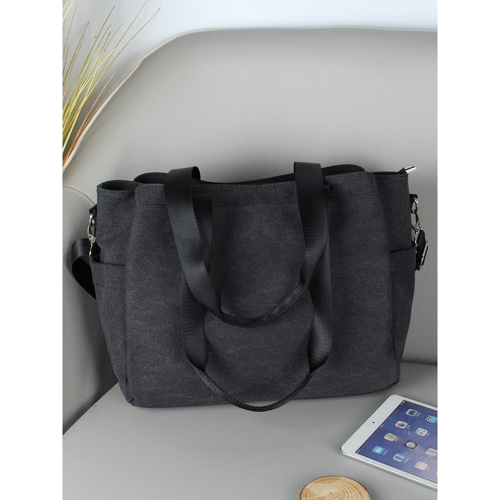 Bolsa de lona simples Casual masculina bolsa feminina bolsa escolar Universal bolsa de armazenamento multicamadas bolsa