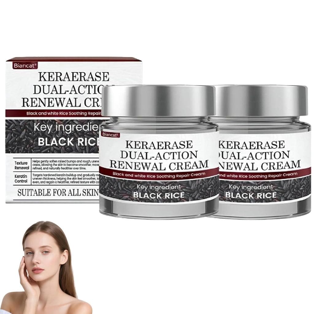 Creme Renovador de Dupla Ação Biancat KeraErase, Sérum Profissional para Tratamento da Pele, Creme Reparador de Arroz Pr