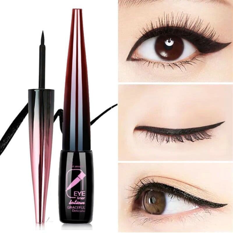 Delineador genuíno à prova d'água, à prova de suor, sem manchas, não desbota, fixação de olhos grandes, delineador líqui