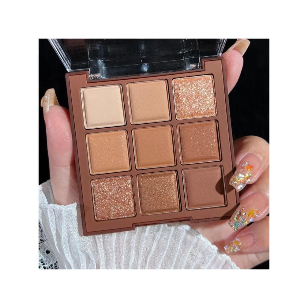 Coolbarbee paleta de sombras de nove cores de Chocolate, cor diária, estudante, barato, perolado, fosco, cor terra