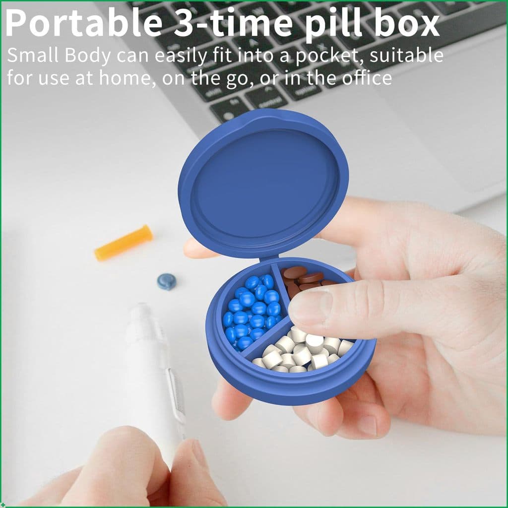 Novo produto redondo Silicone caixa de comprimidos de viagem à prova dwaterproof água portátil compacto caixa de armazen