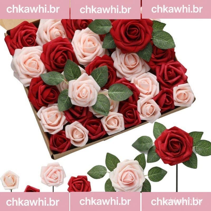 100/50/20 Pçs Espuma Artificial Rosa Flor Decoração Do Bolo Casamento Dia Dos Namorados Fundo Da Parede Buquê De Noiva S