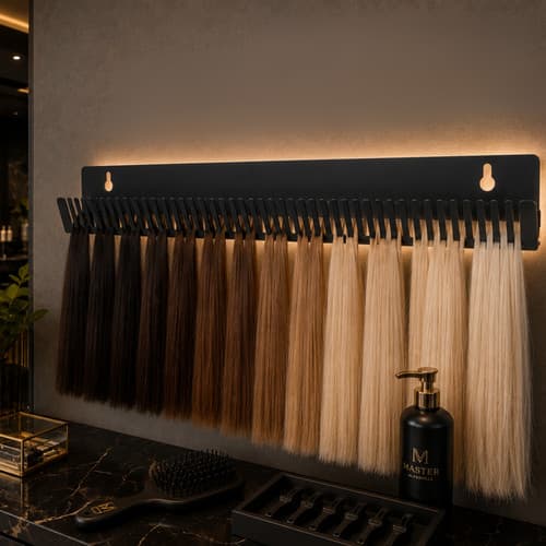 Suporte Profissional Mega Hair 50cm Expositor Extensões Cabelo Alongamento Aplique Para Salão com Ventosas