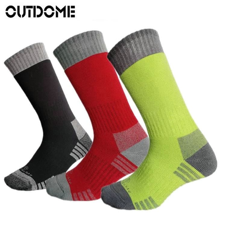 OUTDOME voando legal outono inverno tubo alto meias térmicas de lã grossa caminhadas meias ao ar livre caminhadas esport