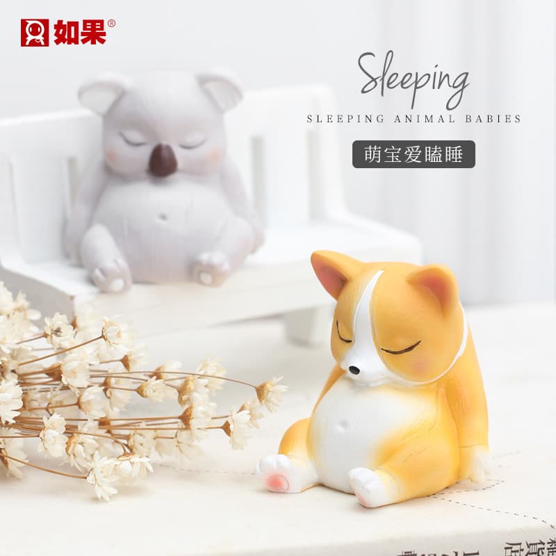 Zakka ornamentos acessórios para casa bonito dos desenhos animados leitão Corgi cão resina ornamentos animais ornamentos