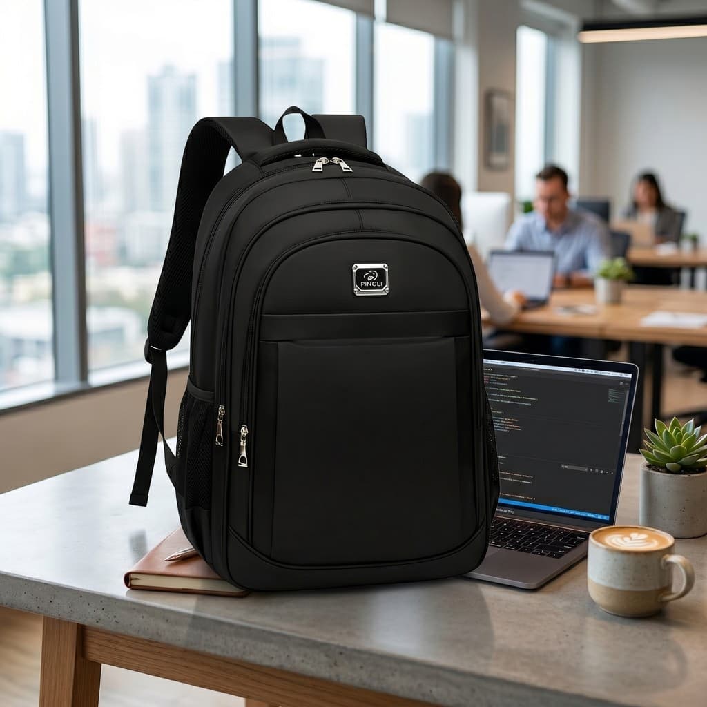 Mochila Escolar Trabalho Unissex Revestida em Nylon para Faculdade