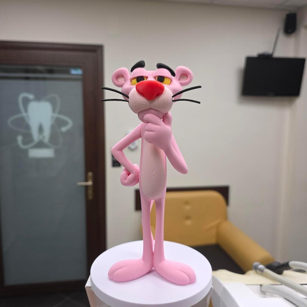 Escultura Decorativa Pantera Rosa Estilo Clássico