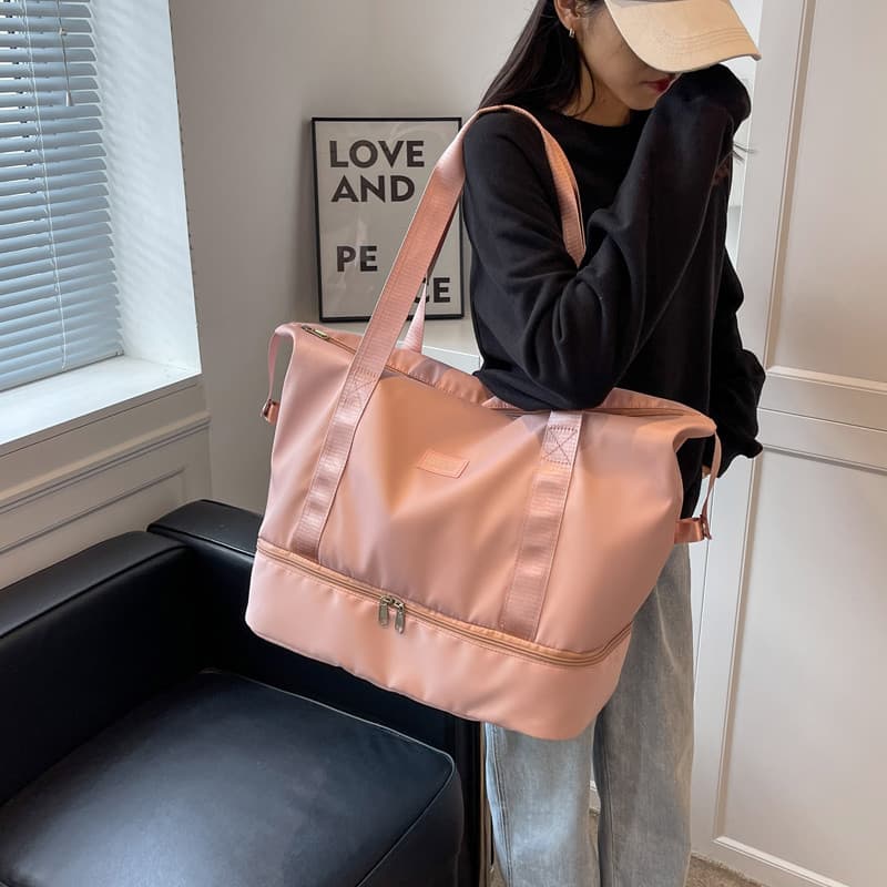 Bolsa de viagem dobrável feminina de curta distância portátil Super grande capacidade bolsa de ginástica leve esperando