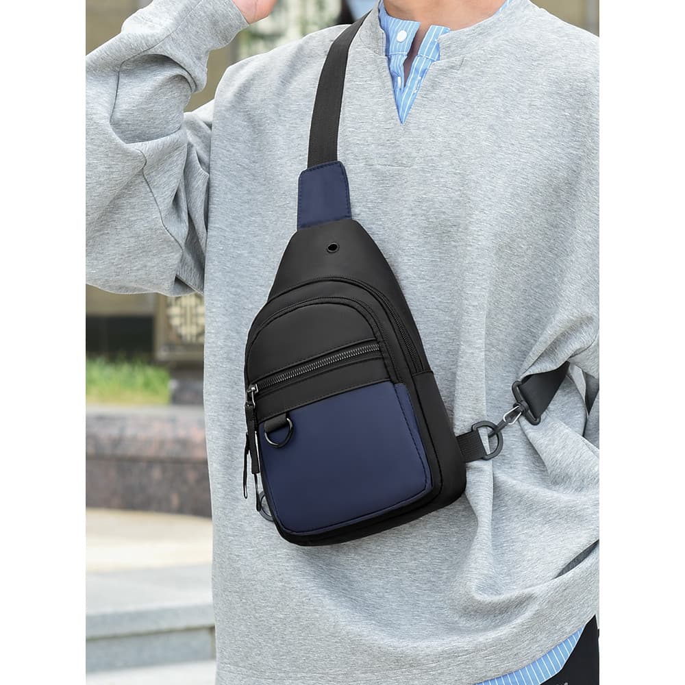 Bolsa de peito masculina leve de grande capacidade Casual rua na moda bolsa de ombro negócios Commuter High-End bolsa de