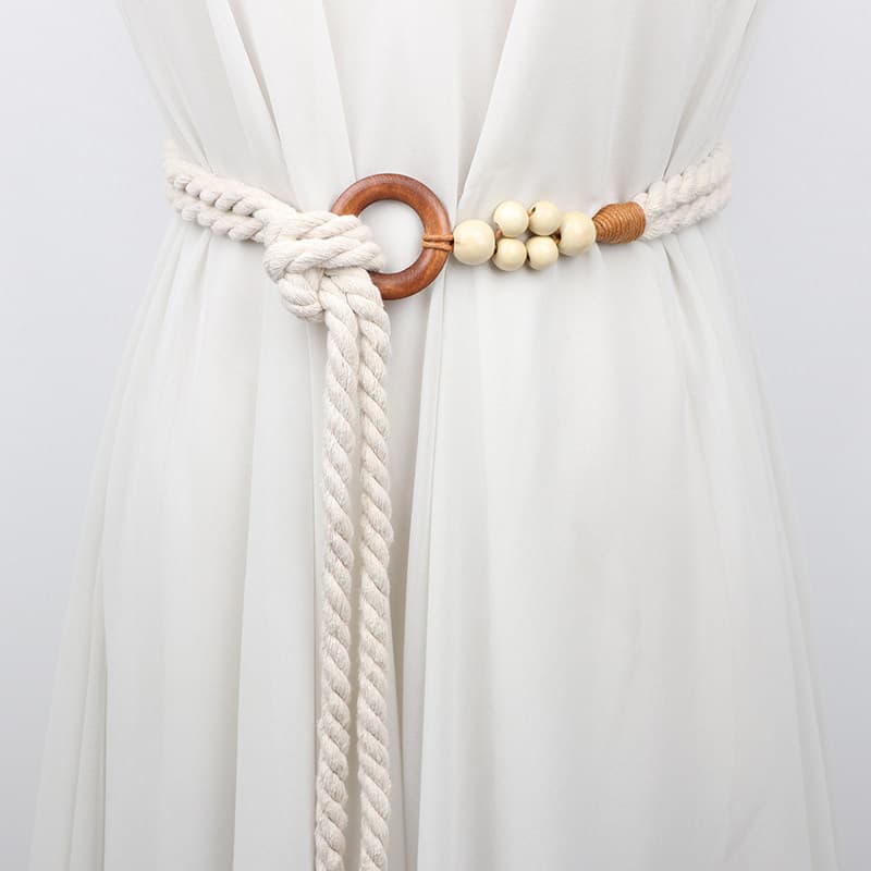cinto feminino largo cinto feminino Retro feminino combinando saia Hanfu atado cinto de corda de cânhamo