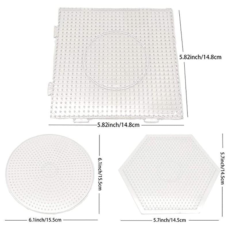 YantJouet 5mm Hama Beads Pegboard Transparente Placa De Modelo Perler Contas Circular Quadrado hexagonal Ferramenta DIY