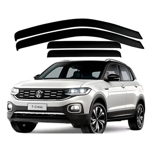 Calha De Chuva Acrilica Fumê T-cross 2019 A 2021 4 Portas