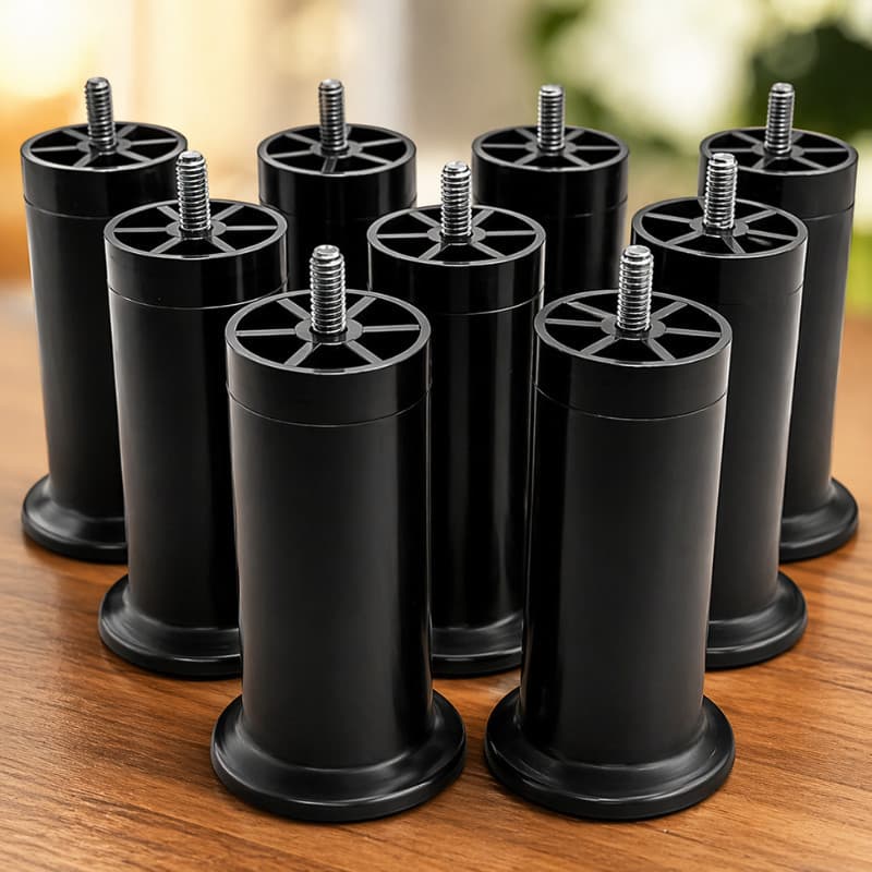 Pezinho Para Cama Box Casal Kit 6 Unidades Pé Pes para móveis 12cm Casal Solteiro Plástico - Bucha americana