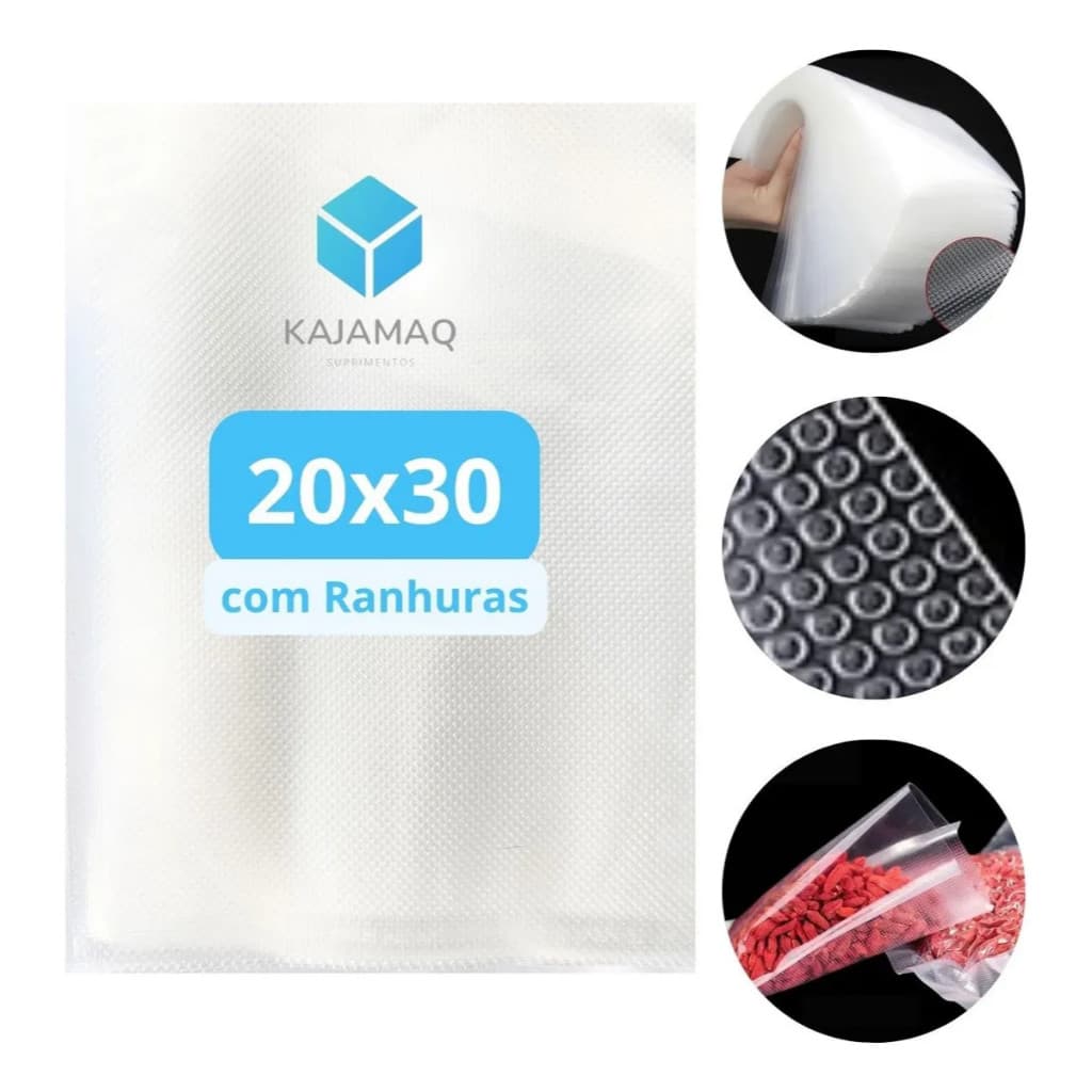 Embalagem a Vácuo 20x30 Ranhura 50 Unidade Saco Plástico gofrado Para Seladora A Vácuo Domestica