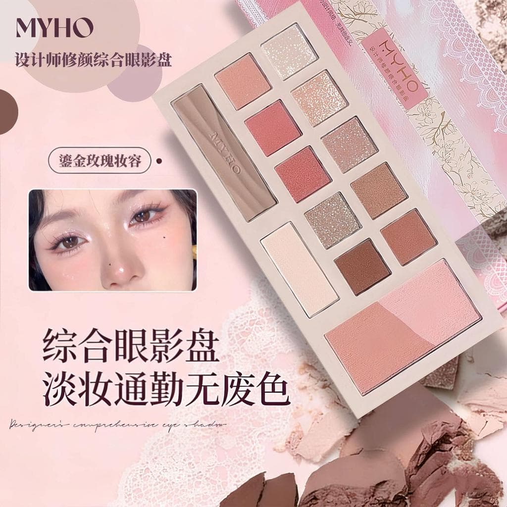 MYHO One Palette Full Makeup Designer Face Repairing Paleta de sombras abrangentes Blush Alto brilho Reparação All-in-On