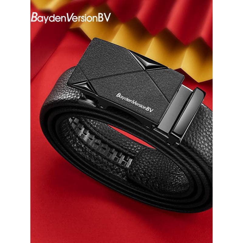 Cinto de couro genuíno masculino fivela automática calças jovens cinto produtos de luxo masculino negócios presentes de