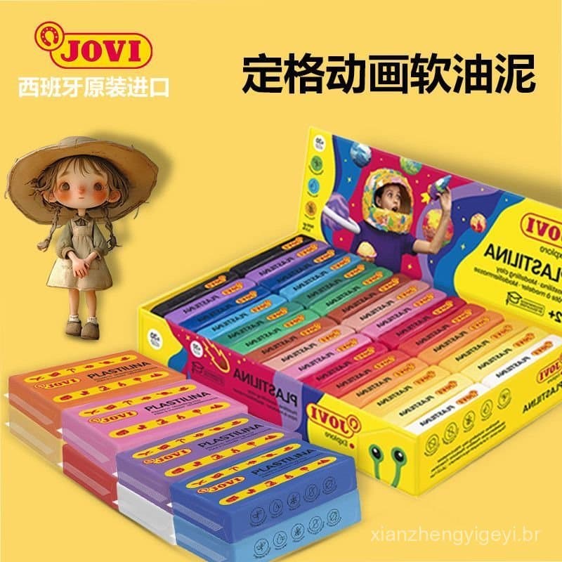 JOVI Argila original espanhola que não seca, argila plástica de pedra, argila colorida, argila macia, argila macia de an