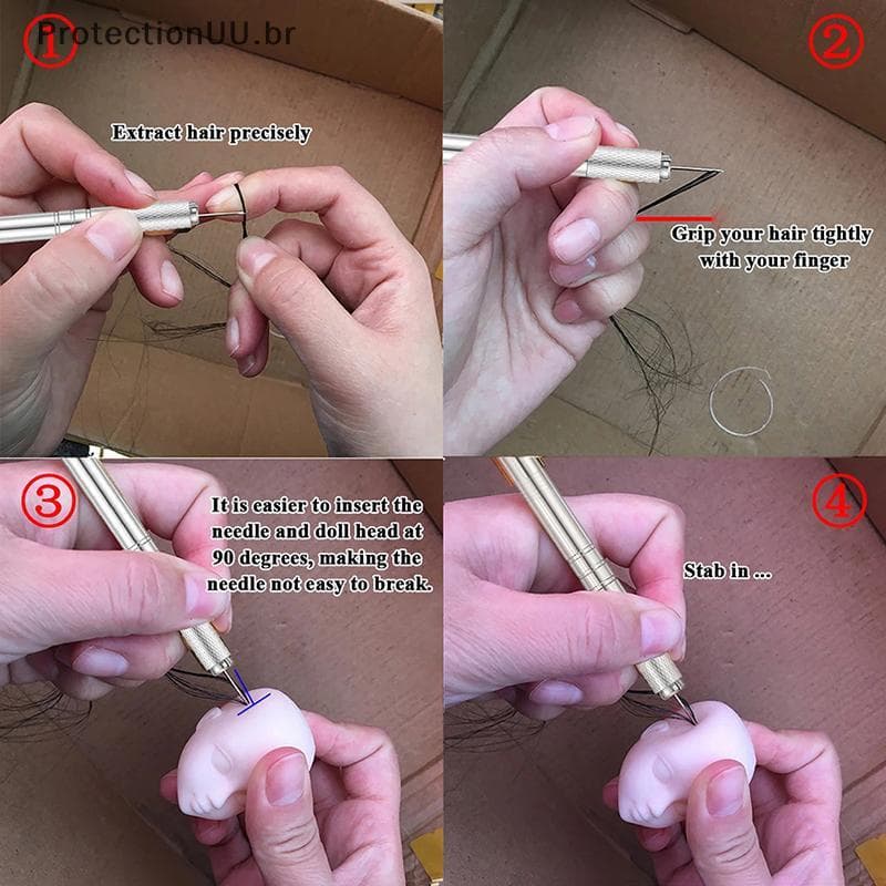 PROTE 0.6mm 0.8mm Agulha De Rerootação Para Cabelo De Boneca Repintar Peruca De Cabeça Reborn Fazendo Ferramentas BR
