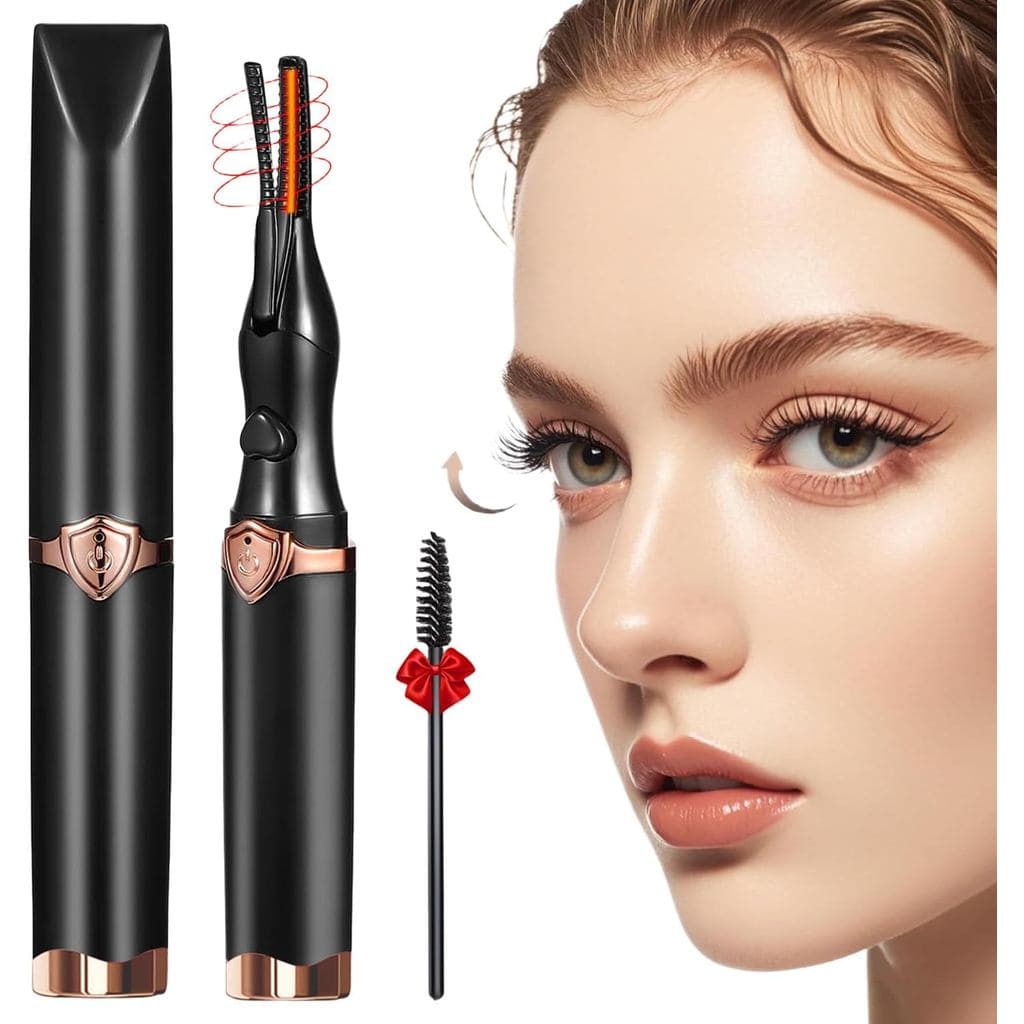 Heated Eyelash Curler, 2-in-1 Clip-Type Design, 3 Temperature Modes, USB Rechargeable Electric Eyelash Curler, Natural C